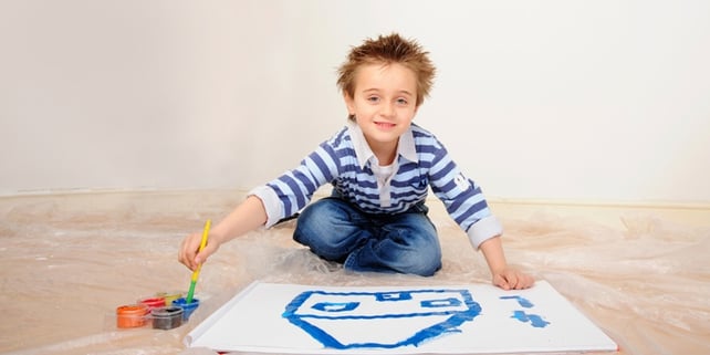 kid decorating house